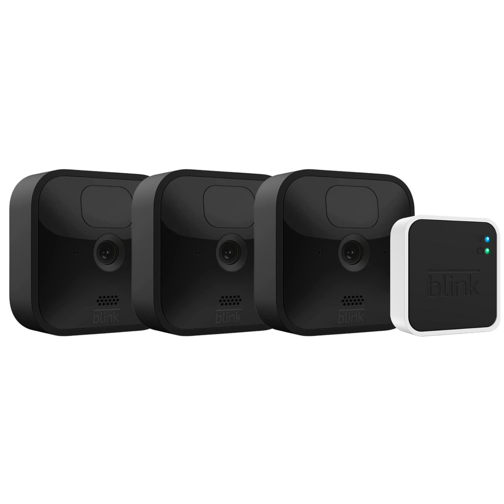 Blink Wireless 3 Camera Outdoor Home Security System with Sync Module 2 Black