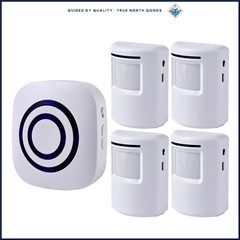Wireless Motion Sensor Alarm with 4 Sensors and 1 Receiver for Home Security
