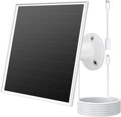 Fast-Charging 6W Solar Panel with Adjustable Mount for Battery Cameras, USB-C