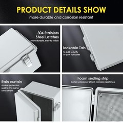 ABS Plastic Waterproof Ventilated Electrical Box Enclosure, IP65 Outdoor