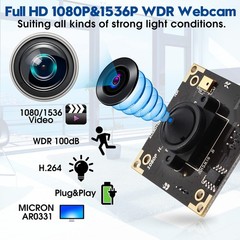 USB WDR H.264 3megapixel 1536p Module for Computer,3mp AR0331 Module with Mic…