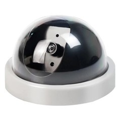 Fake Dummy Dome Security Camera LED Red Light Battery Operated Indoor Outdoor