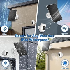 Solar Panel Compatible with SimpliSafe Outdoor Security Camera, Waterproof 4W 5V