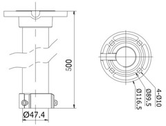 Hikvision DS-1662ZJ Ceiling Long Pendant Pole Mount Bracket for PTZ Cameras