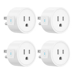 10 Amp 120-Volt Wi-Fi Bluetooth Grounding Smart Plug Connector White ETL FCC Cer