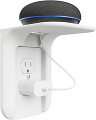 WALI Wall Outlet Shelf Power Perch OLS002 White Single Outlet Standard Open Box