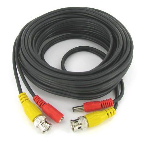 1PC 50FT Heavy Duty Premade Siamese Cable for CCTV (BLACK)