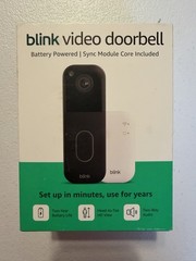 Blink Video Doorbel with Sync Module Core, Battery, Head-to-Toe HD View – Black