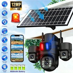 Solar Battery Powered Wireless WiFi Outdoor Pan/Tilt Home Security Camera System