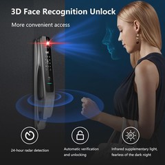 Jacchozhi 3D Face Recognition Video Smart Lock with Camera,Keyless Entry Fingerp