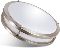 Drosbey 36W Dimmable LED Ceiling Light Fixture, Flush Mount 36W, Brush Nickel