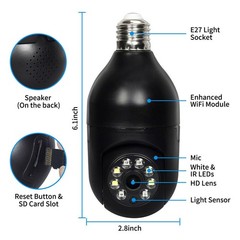 1/2/3/4 Pcs Wi-Fi Camera 1080P IP E27 Light Bulb Cam Wireless Home Security Cam