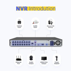 ANNKE 8CH 16CH 12MP NVR 4K POE Audio Security Camera System 8MP Color Night IP67