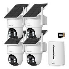 ARCCTV 4MP Solar Battery Wireless Security Camera System Home Audio 4CH NVR Kit