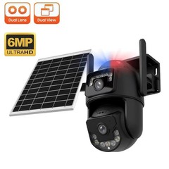 Solar Camera Zoom Dual 6MP Lens Recording Humanoid Tracking Surveillance Camera