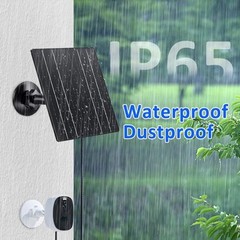 USB C Solar Panel for 5V Rechargeable Battery Security 1 10W-Black-ETFE