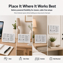 Digital Calendar Display 7″ E Ink Screen WiFi Sync Family Schedule Planner Smart