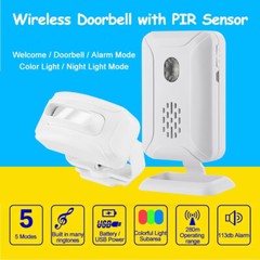 Wireless Driveway Alarm Detector Bike Door Window bell for Outdoor Indoor Secure
