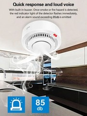 1PC Smart WiFi Smoke Sensor Fire Protection 85dB Sound Security System Control