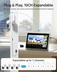 Wireless Security Camera System 10″ LCD Monitor WiFi NVR with 500GB HDD, 4xCams