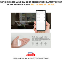 Smart WiFi/Zigbee Door Window Sensor Home Security Alarm Battery Powered Wireles