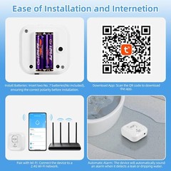 1~5Pack WIFI Smart Water Leak Sensor Detector Flood Leakage Level Overflow Alarm