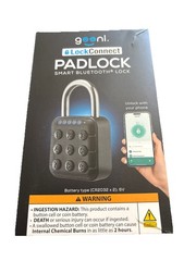 Geeni LockConnect Padlock Smart Bluetooth Lock Waterproof Multi-Access – Black
