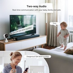 Jennov Mini 2K WiFi Smart Home Security Camera Motion Detection Wireless Audio
