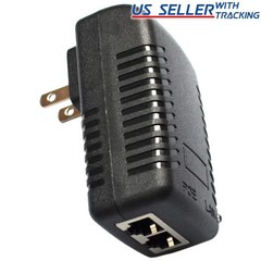 Gigabit POE Injector Adapter 48V 24W 0.5A 10/100/1000Mbps IEEE 802.3af 100M