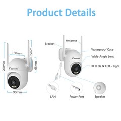 Jennov Wireless Security Camera Smart Night Vision Outdoor 2.4/5 G WiFi Cameras