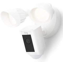 RING 5AT3T2 FLOODLIGHT CAM WIRED PLUS 1080p HD WHITE OUTDOOR SECURITY CAMERA