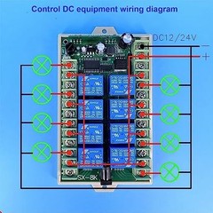 8-Channel Wireless Remote Control Switch – DC12V/24V/48V, Bidirectional Feedback
