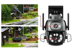 WIFI Outdoor 128GB Security Camera Dual Lens Motion Tracking PTZ CCTV Wide Angle