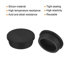 High Temp Silicone Plug t Shaped Solid Stopper Black 49x4x16x34mm 2Pcs