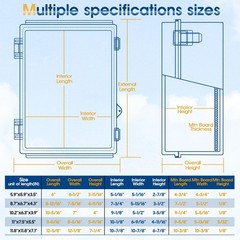 XINYIELE Waterproof Outdoor Project ABS 11″X7.5″X5.5″, Transparent Cover
