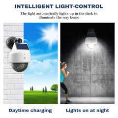 Solar Power Dummy Security Camera Fake CCTV LED Flashing Red Light Motion Sensor
