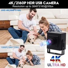 ELP 4K 30fps IMX317 Mini UHD Webcam Wide Angle Fisheye lens USB Security Camera