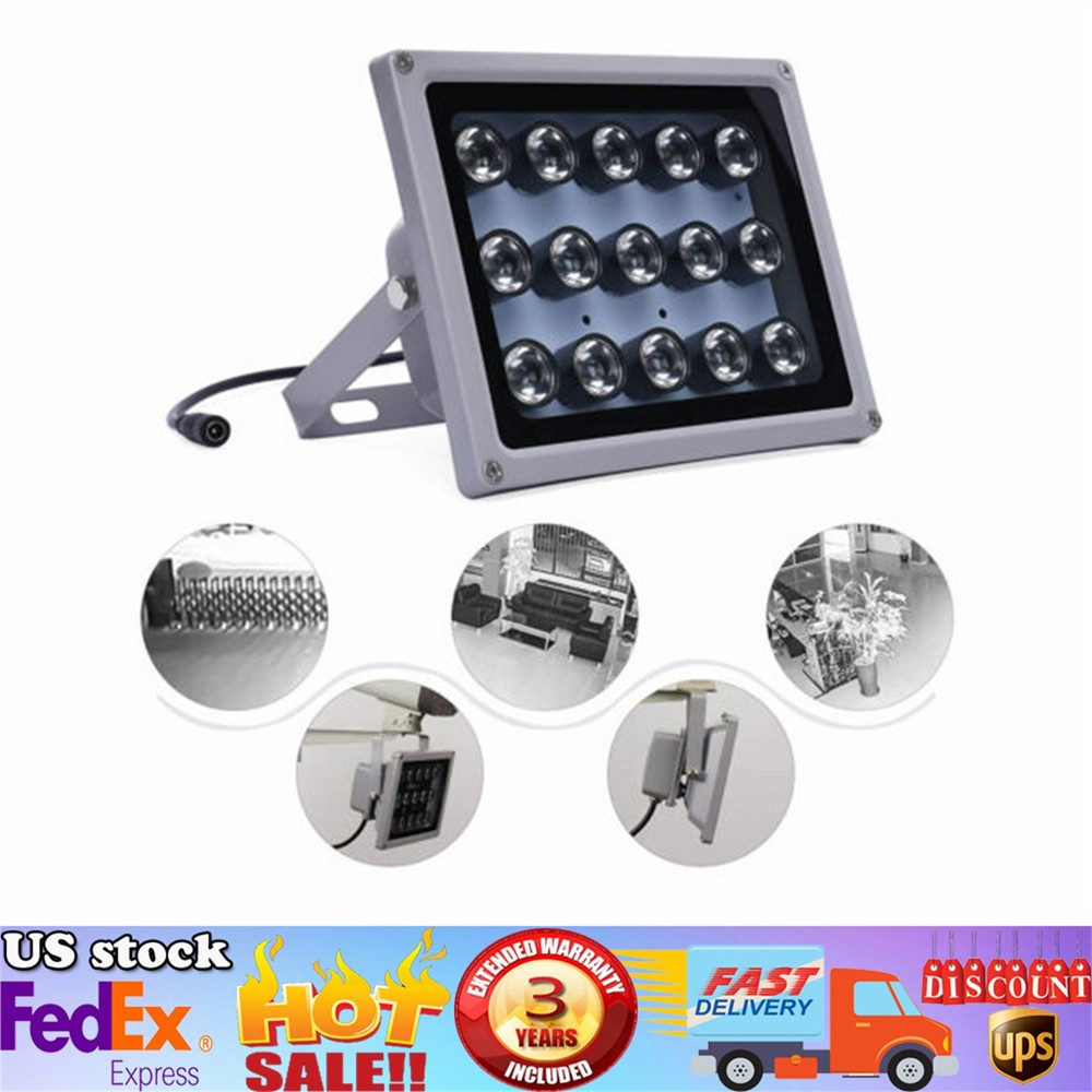 30W 12V IR Infrared Illuminator Lamp Night Vision Security Floodlight For CCTV