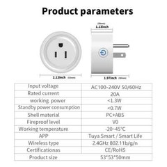 Smart Plug WiFi Socket Power Monitoring Voice Control Support Alexa Google LOT