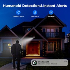 Solar Powered Wireless Security Camera System Outdoor 4MP Wifi PTZ Camera 500GB
