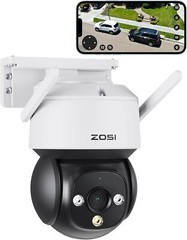 ZOSI 4MP PT Plug in Wireless WIFI AI Human Detection IP Security Camera Outdoor