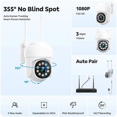 Wireless Security Camera System,16CH 4K NVR PTZ WiFi Cameras for Home Security