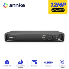 ANNKE 16CH 12MP PoE H.265+ NVR for Security Camera Video Recorder System CCTV