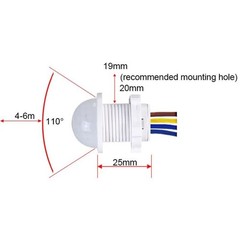 2 Pcs PIR Motion Sensor Smart Switch Infrared Light 110V to 220V Time Delay