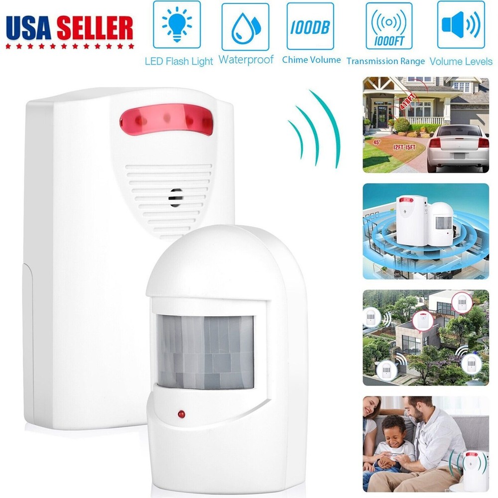 Wireless Driveway Alarm Infrared Motion Sensor Home Garage Alert Security System