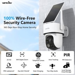 4x Wansview Dual-Lens Wireless Solar Security Camera 360°PTZ Color Night Vision