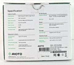 AIOTO GO 2K CAMERA 4G LTE CELLULAR SECURITY CAMERA, 32GB microSDHC & SD Card