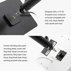 Universal Solar Panel Pole Mount for Ring, Eufy, Arlo, Wyze, Reolink Solar Pa…
