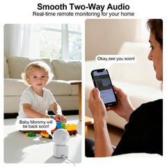 ARCCTV 3MP WiFi Security Camera Indoor Wireless Baby Pet Monitor Home Audio IP65