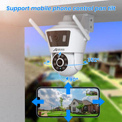 ANRAN Dual Lens Security Camera Outdoor Wireless 4MP HD WiFi Pan/Tilt Home Audio